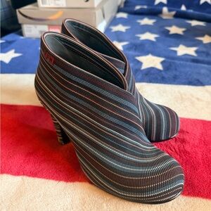 Striped Ankle Boots